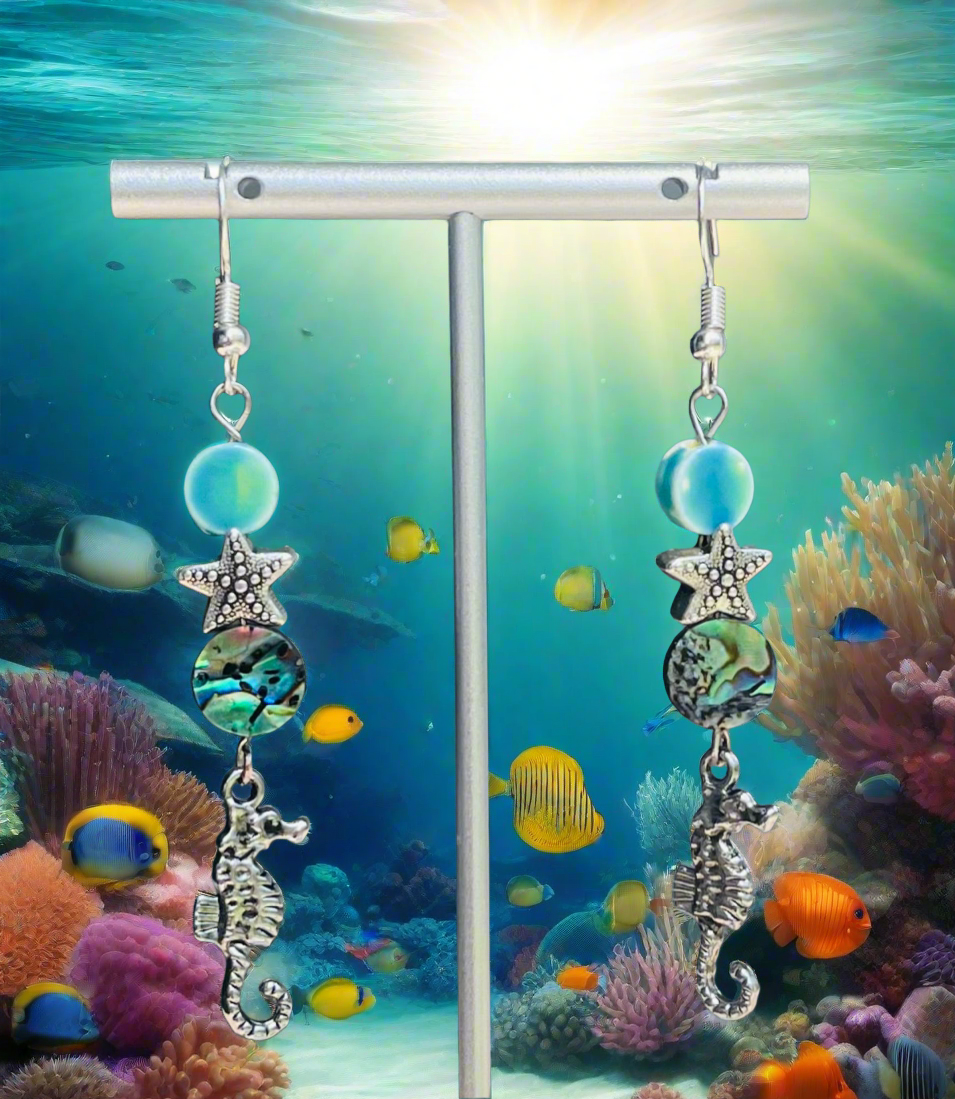 Starfish Seahorse Ear Art