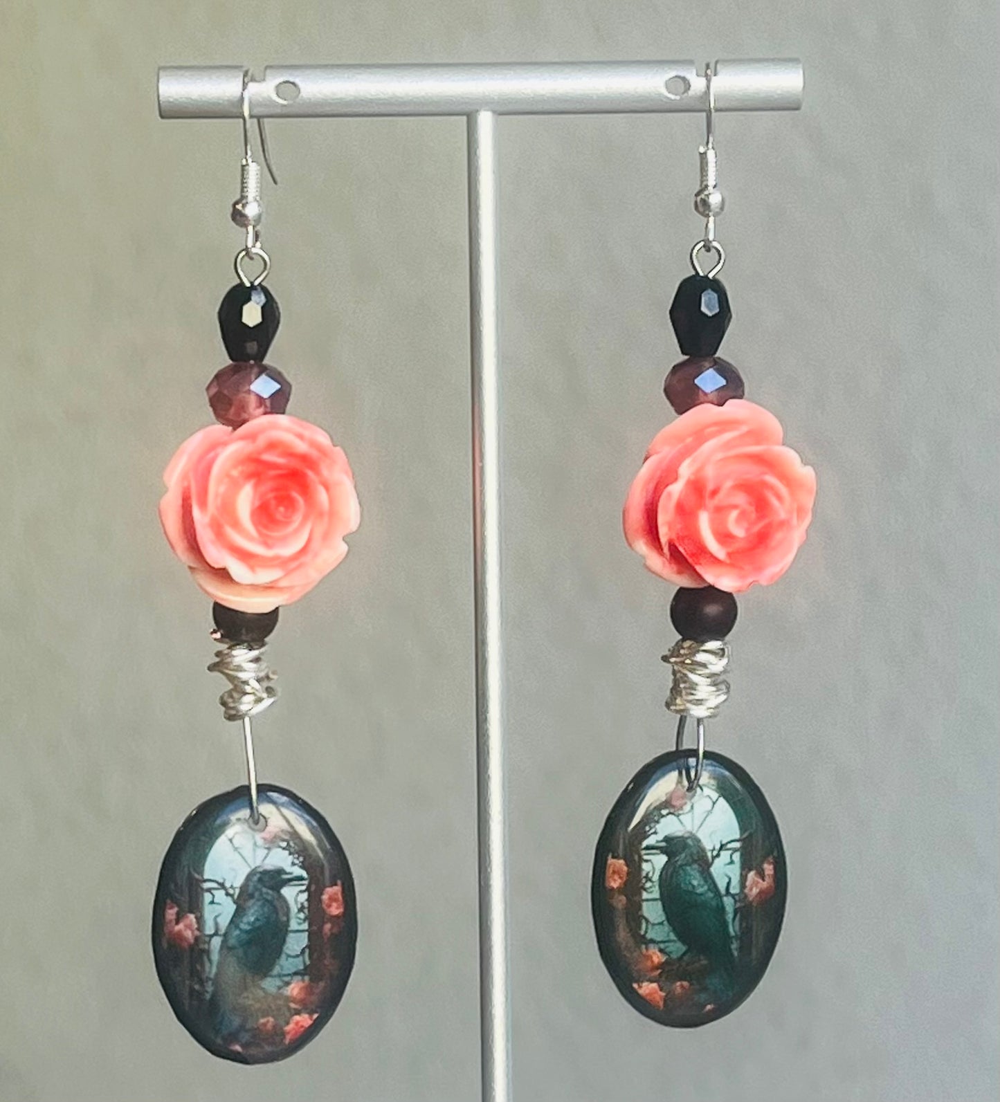 Roses & Ravens Ear Art
