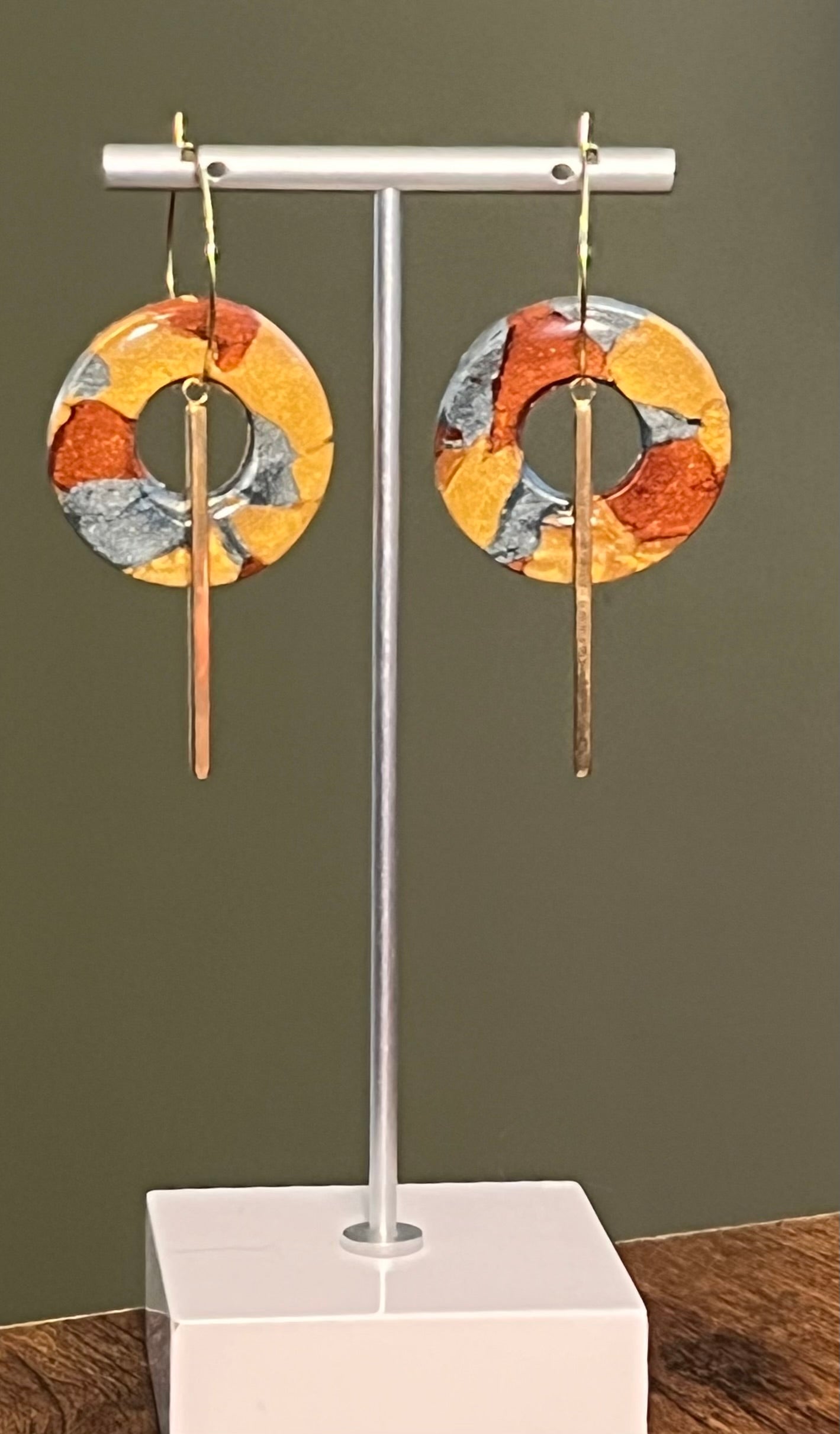 Colorful Hoop Ear Art in Gold-Tone