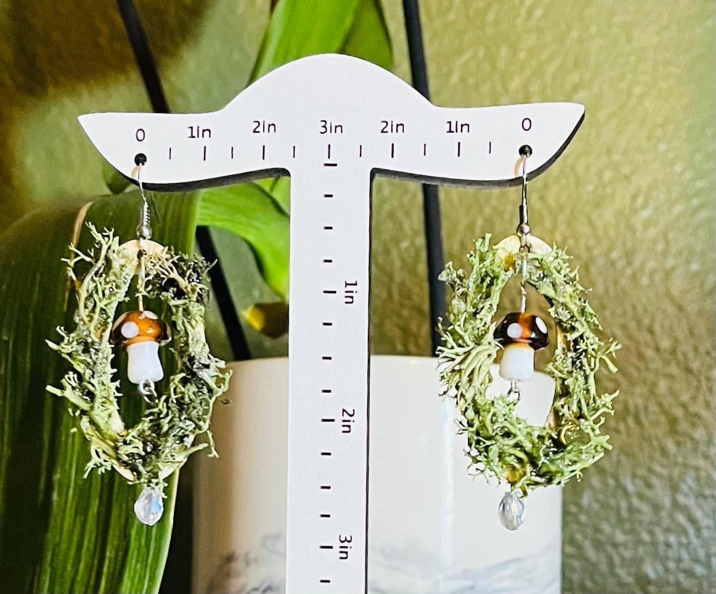 Oval Mushroom Earrings