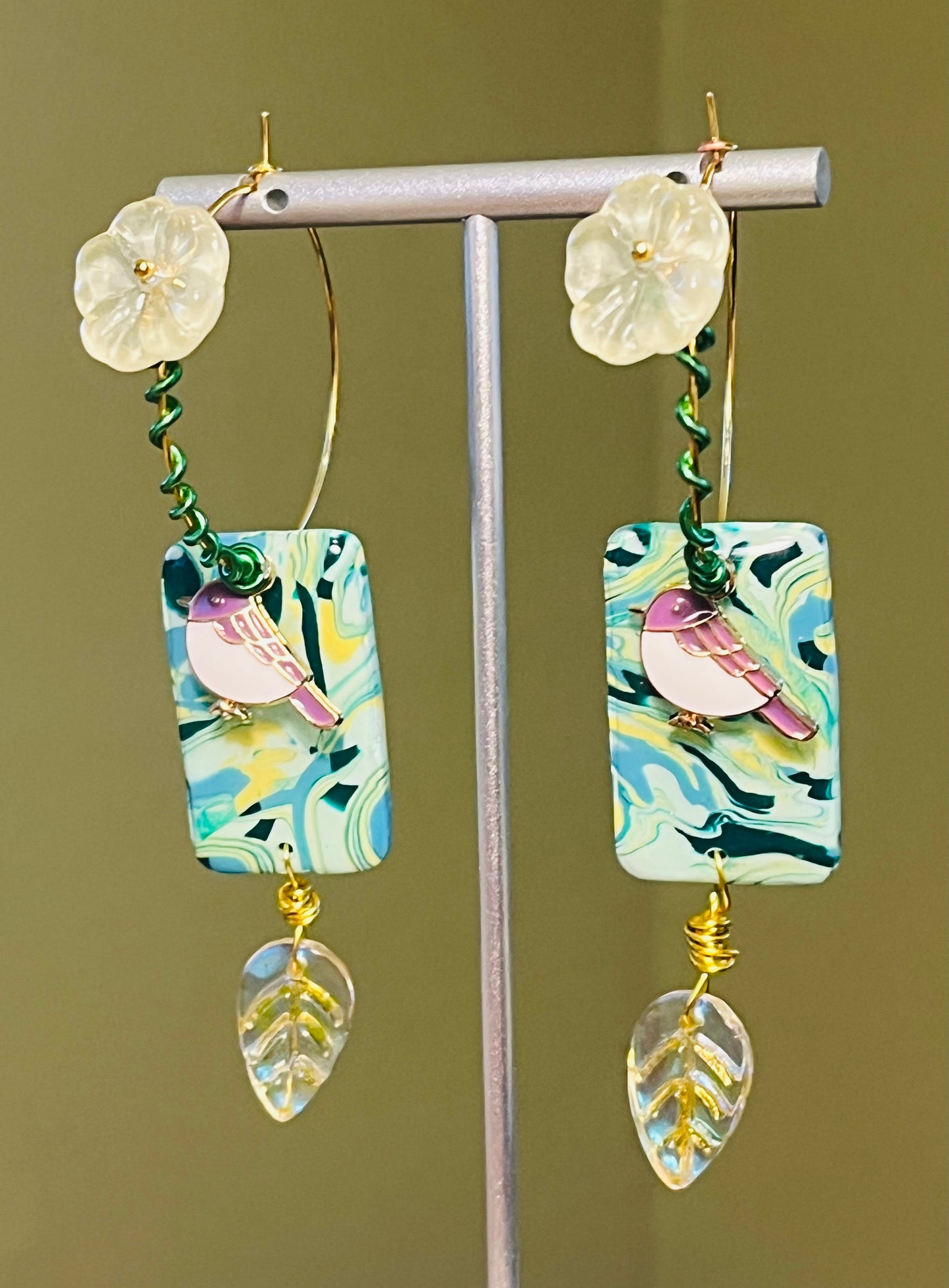Bird Garden Hoops Ear Art