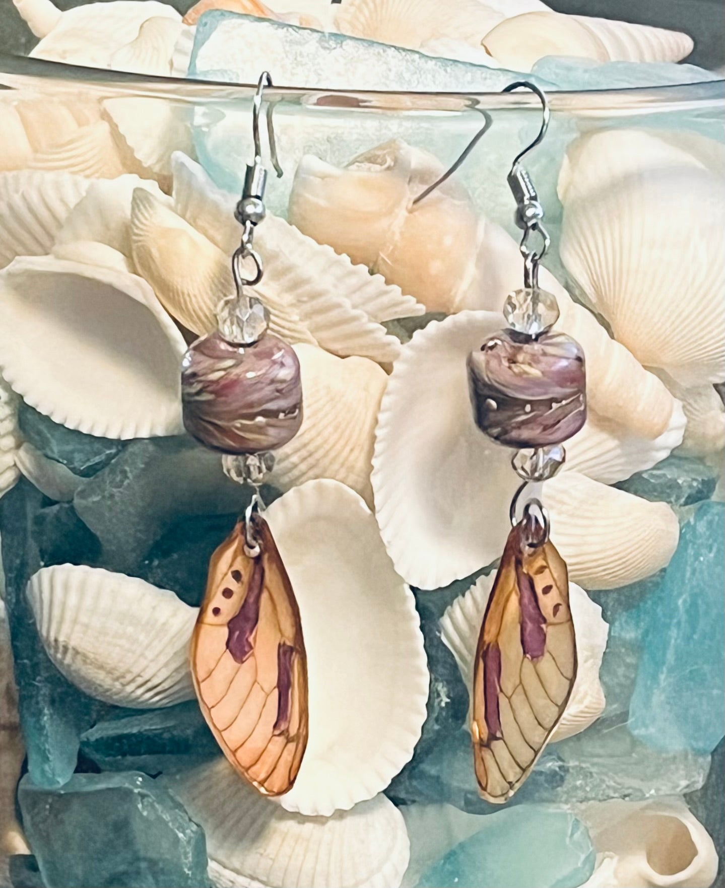 Lavander Dragonfly Wings Ear Art