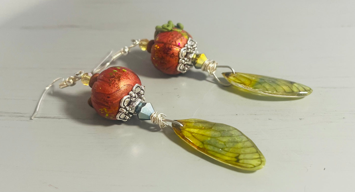 Orange Fairy Pumpkins Ear Art