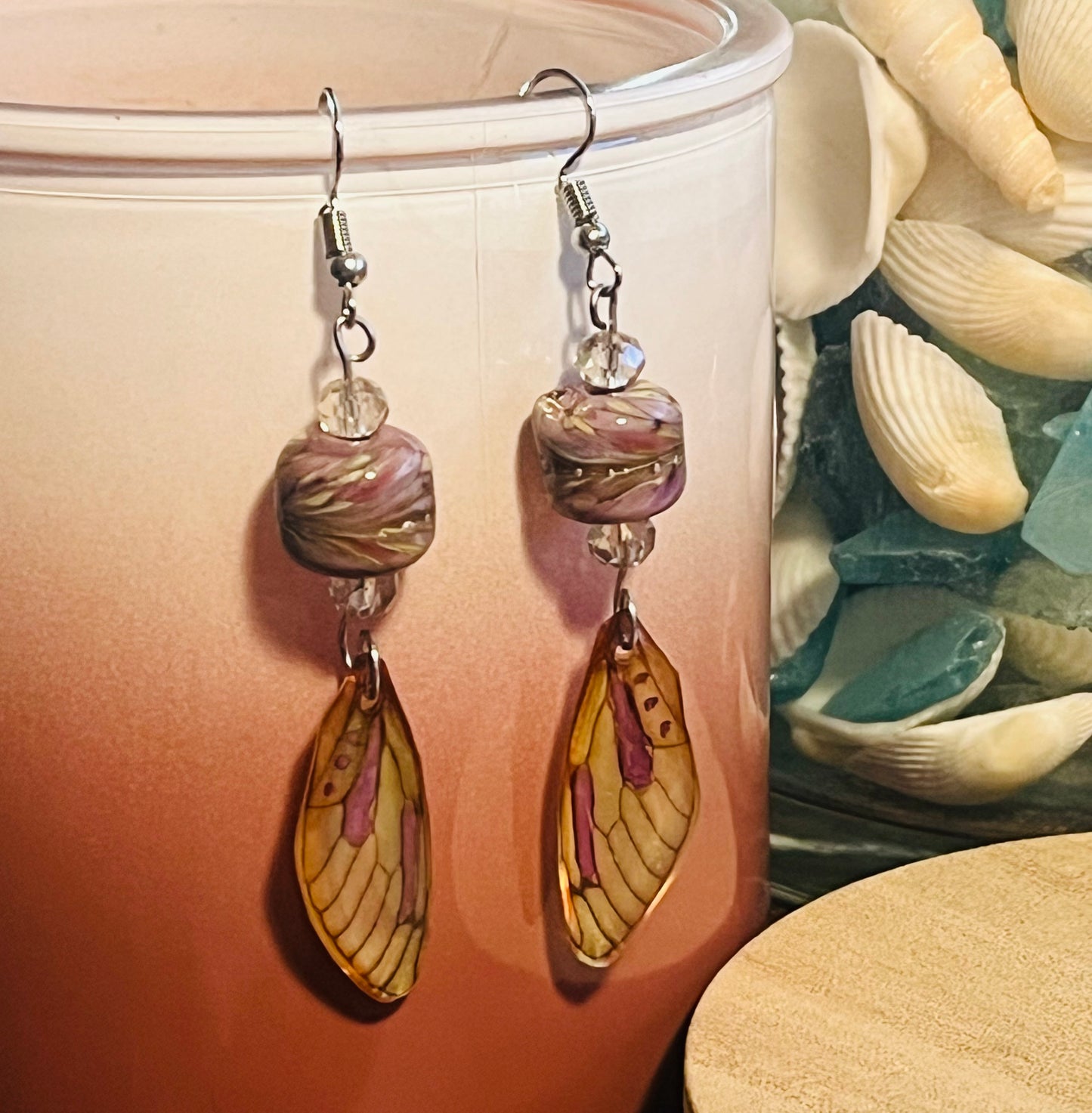 Lavander Dragonfly Wings Ear Art