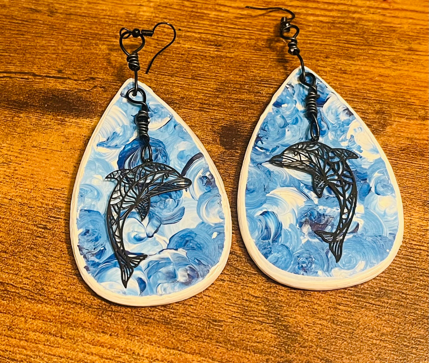 Sunflower Sea Turtle / Dolphin Reversible Ear Art