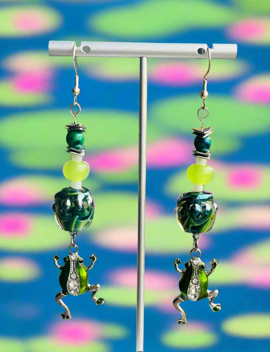 Hop to it Frog Earrings