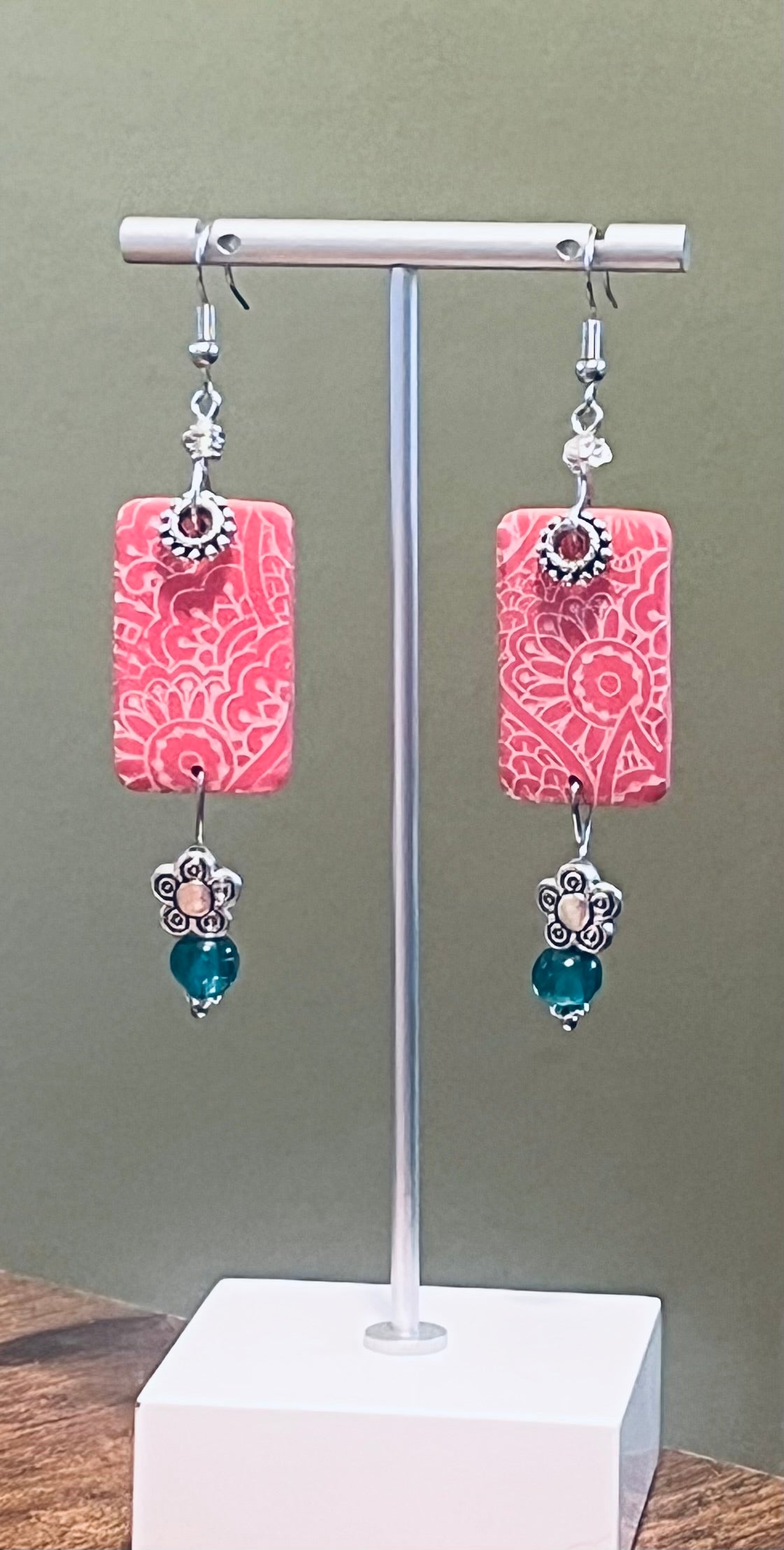 Spring Forward Coral Floral Ear Art