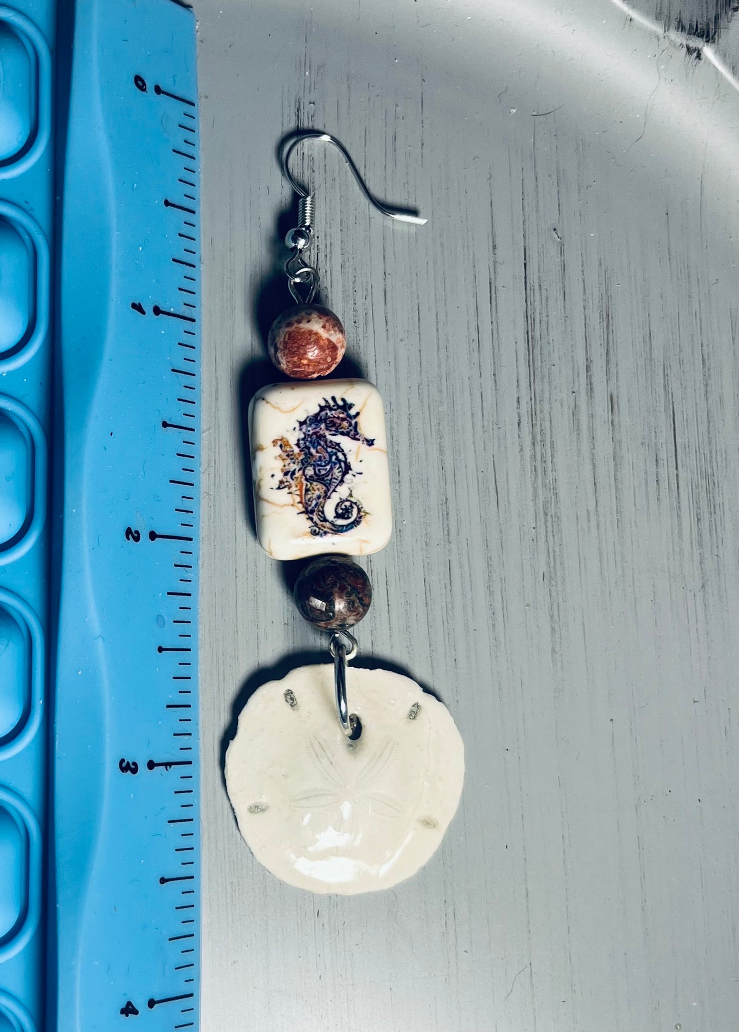 Seahorse Sand Dollar Earrings