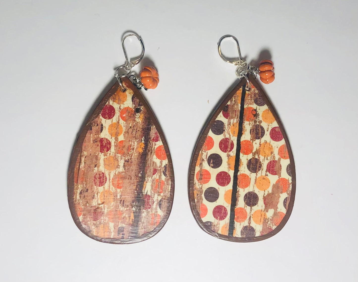 Reversible Pumpkin Polkadot Earrings