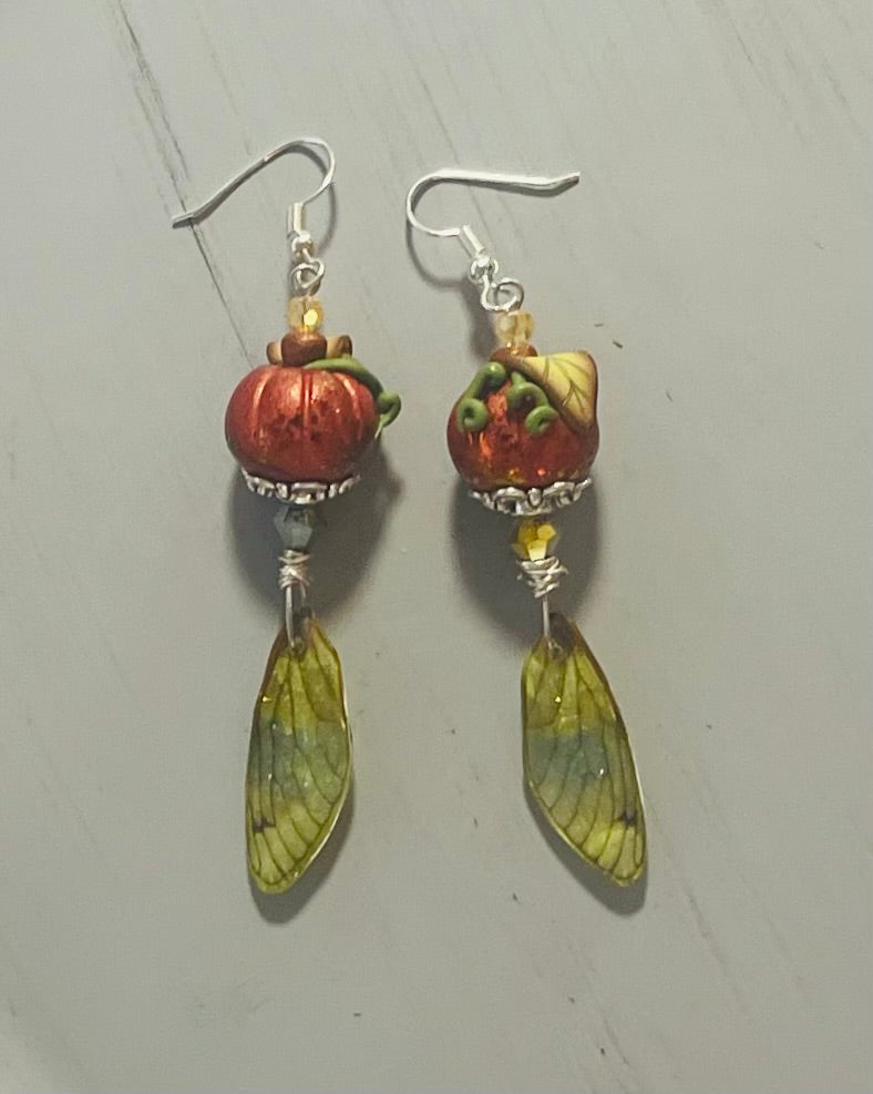 Orange Fairy Pumpkins Ear Art