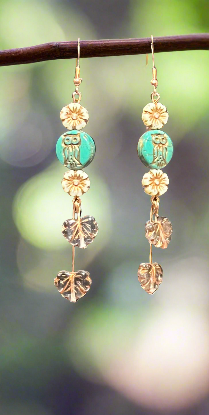 Czech Glass Owl Ear Art