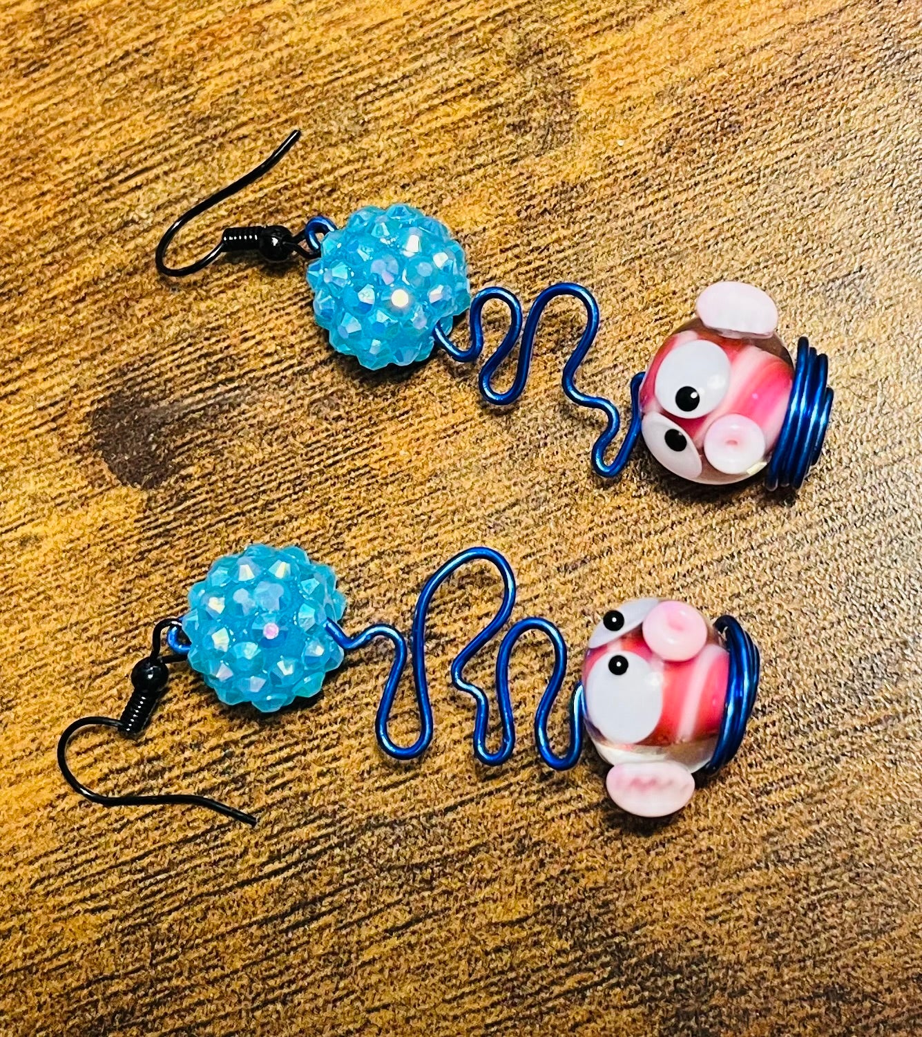 Whimsical Pink Fish Ear Art