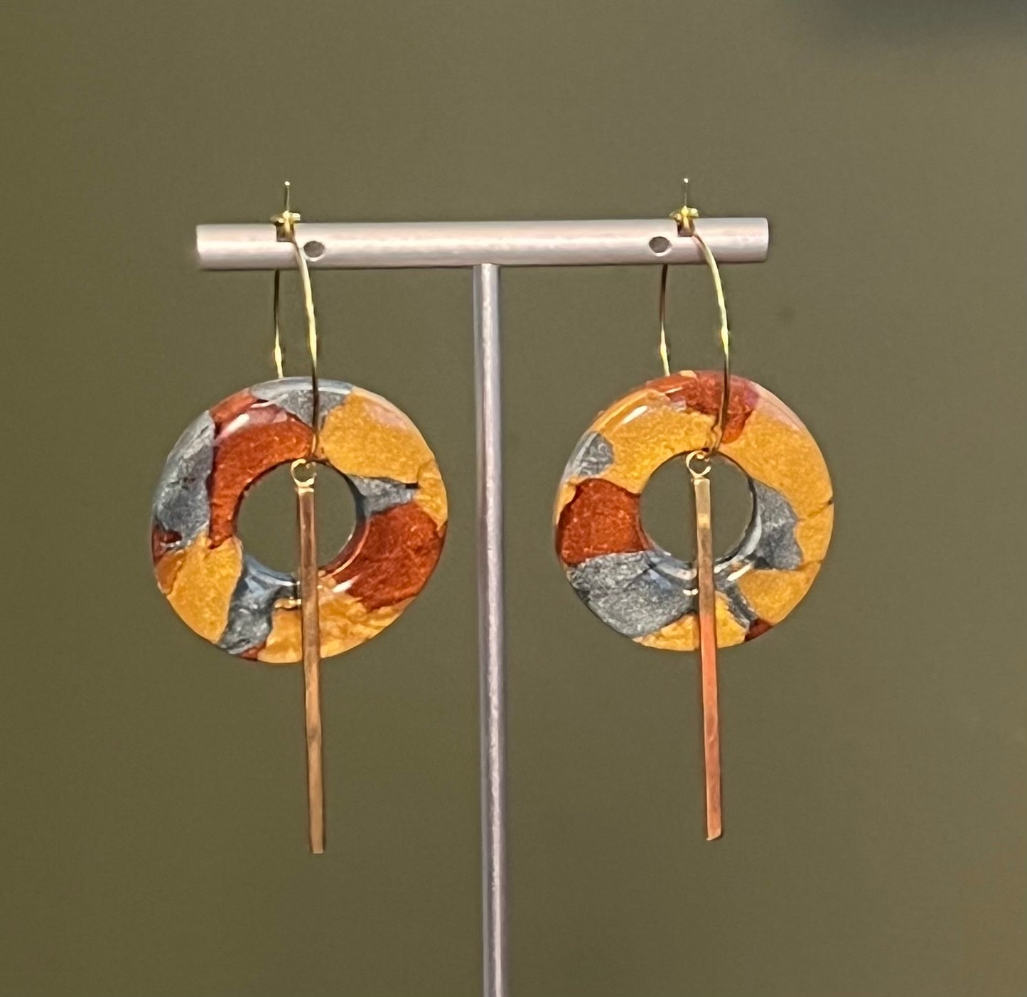 Colorful Hoop Ear Art in Gold-Tone