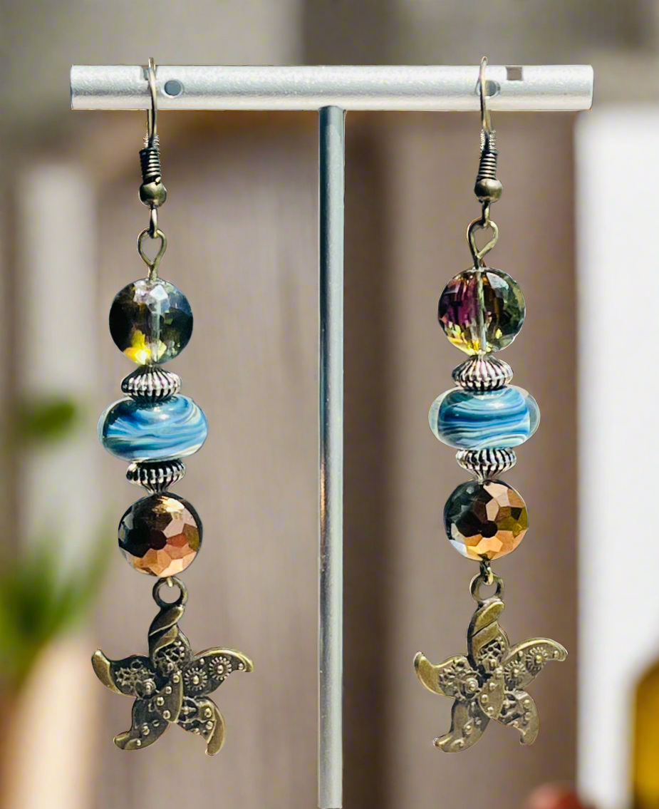 Steampunk Starfish Earrings