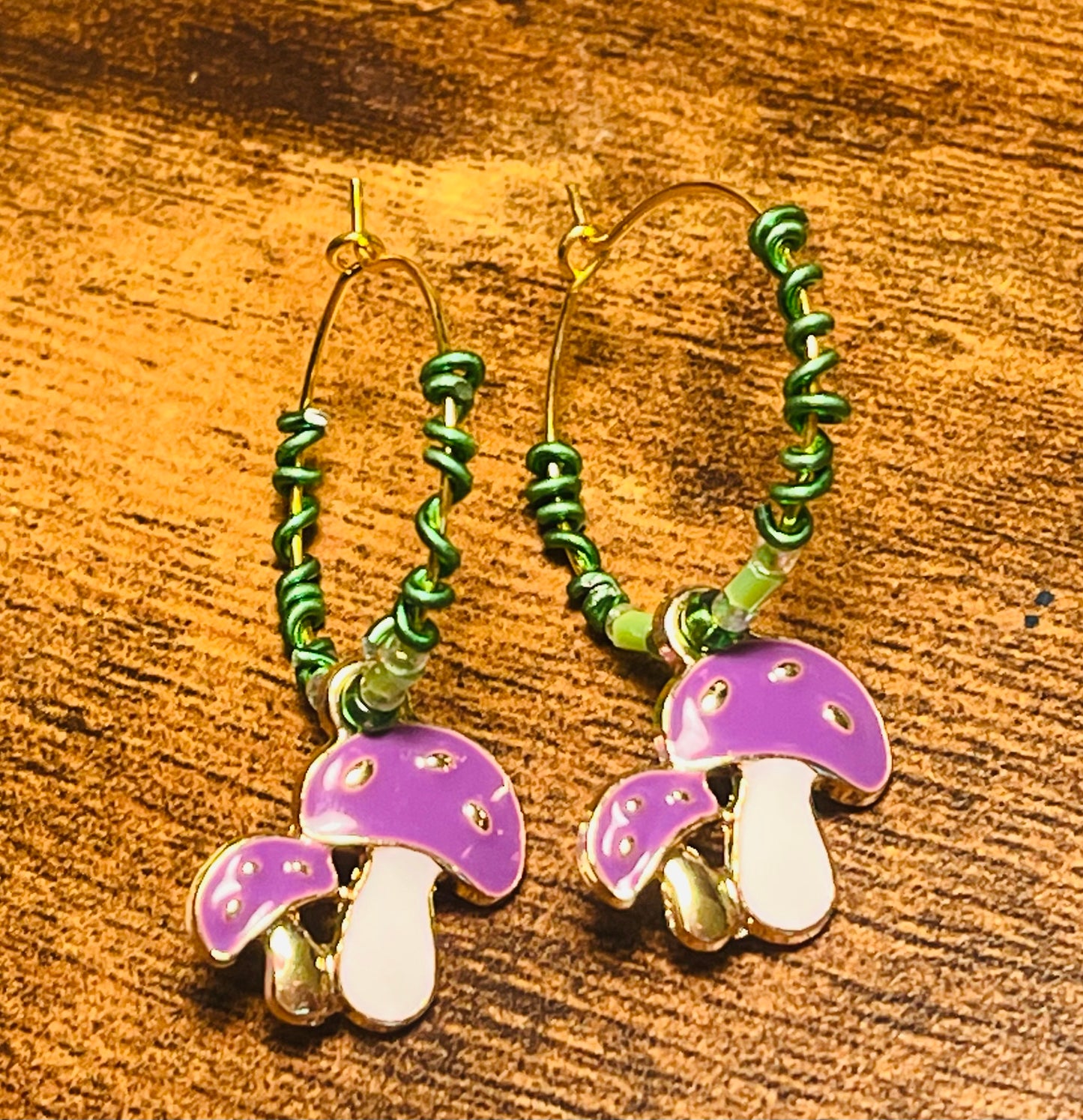 Mushroom Garden Hoops Ear Art