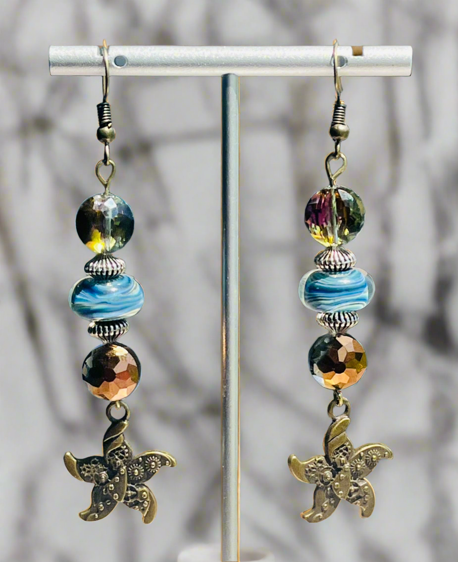 Steampunk Starfish Earrings