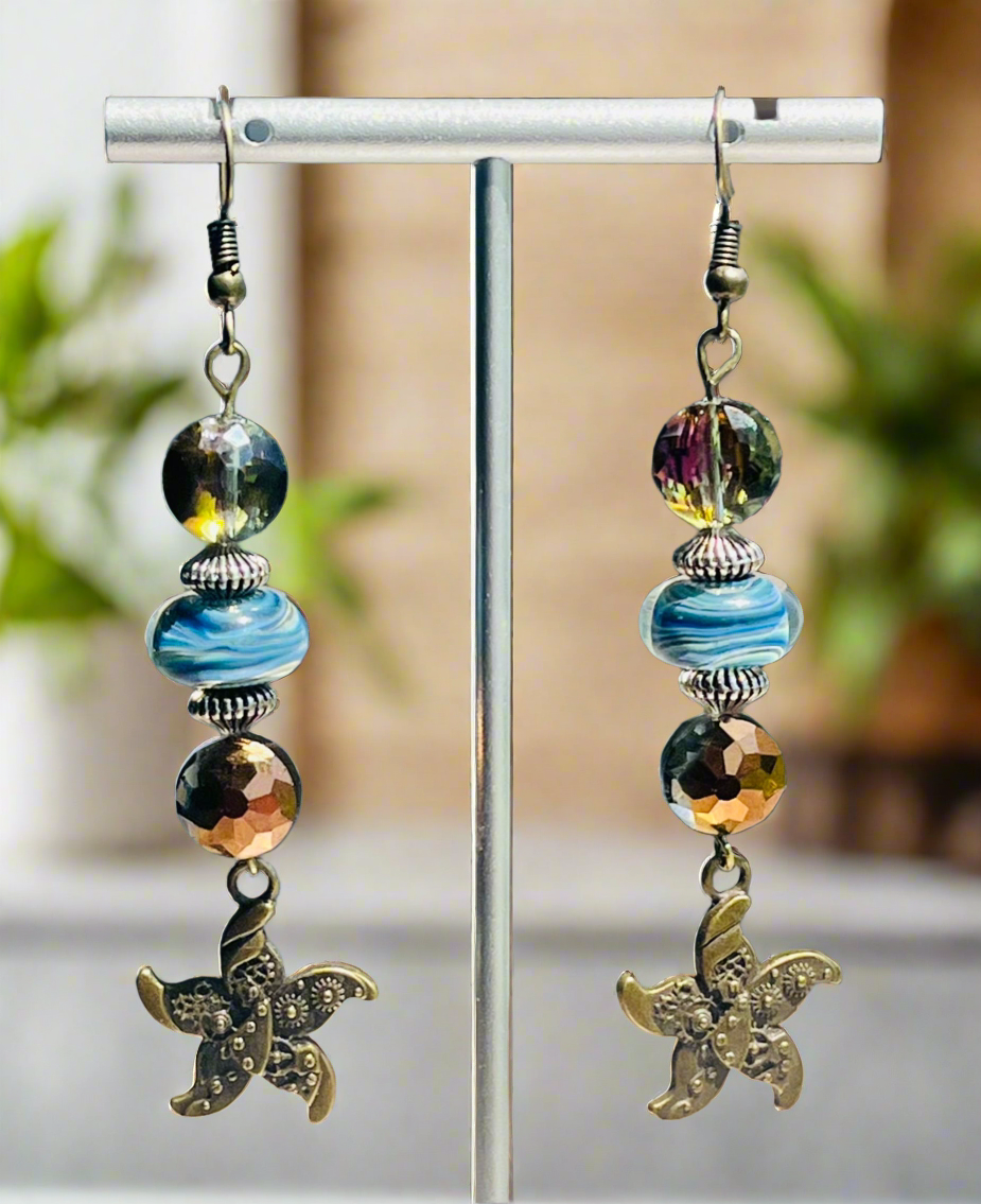 Steampunk Starfish Earrings