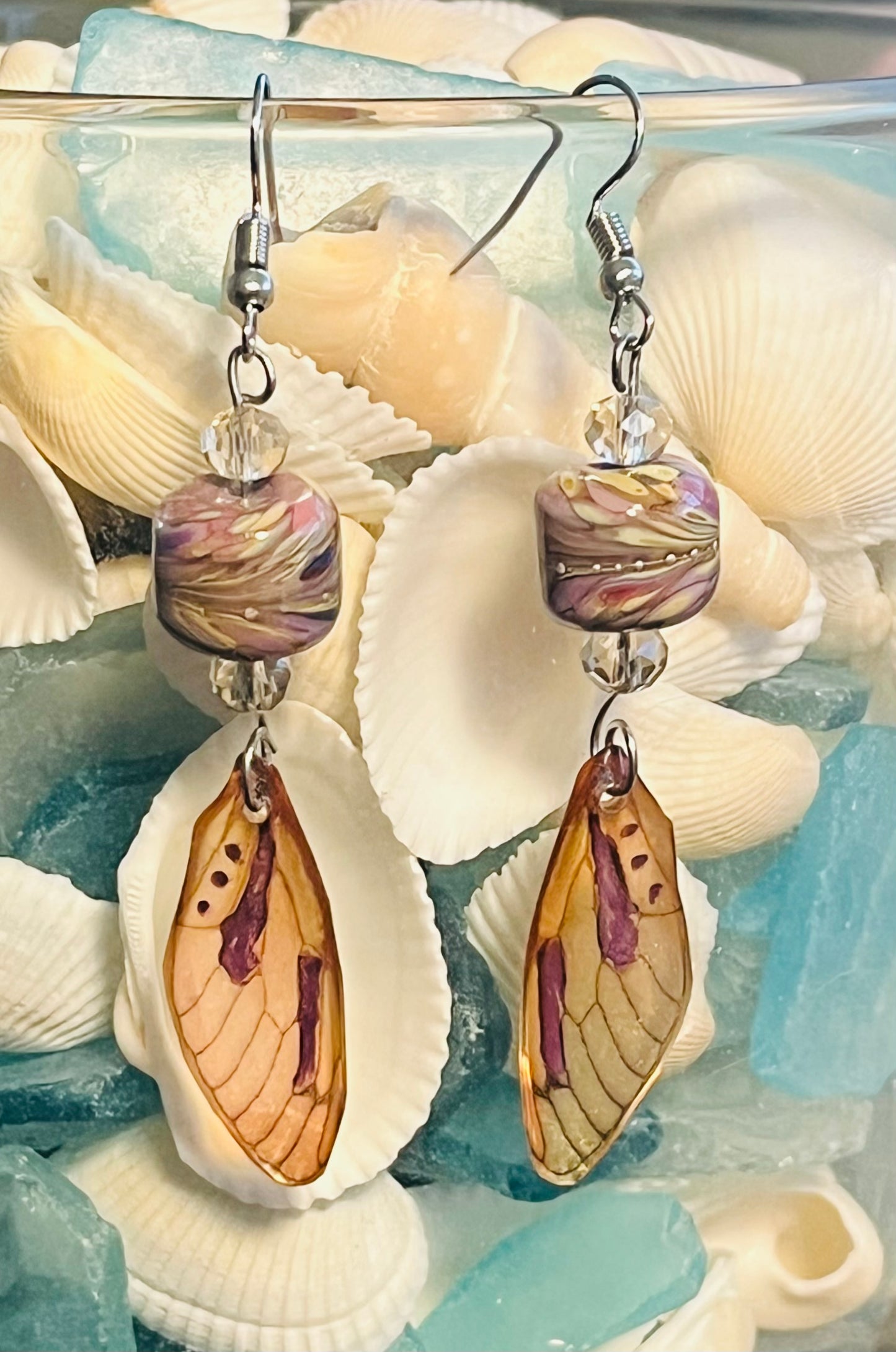 Lavander Dragonfly Wings Ear Art