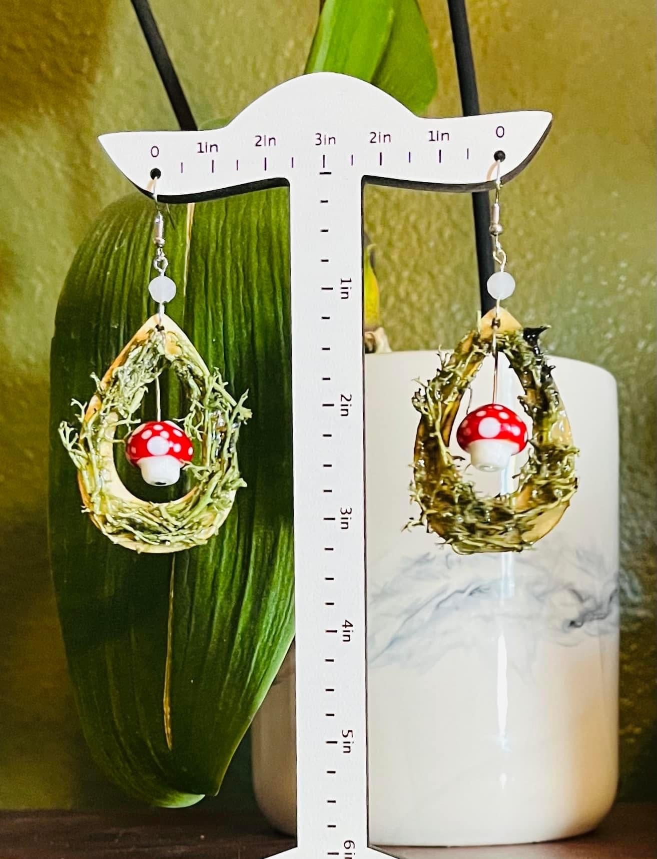 Teardrop Mushroom Earrings