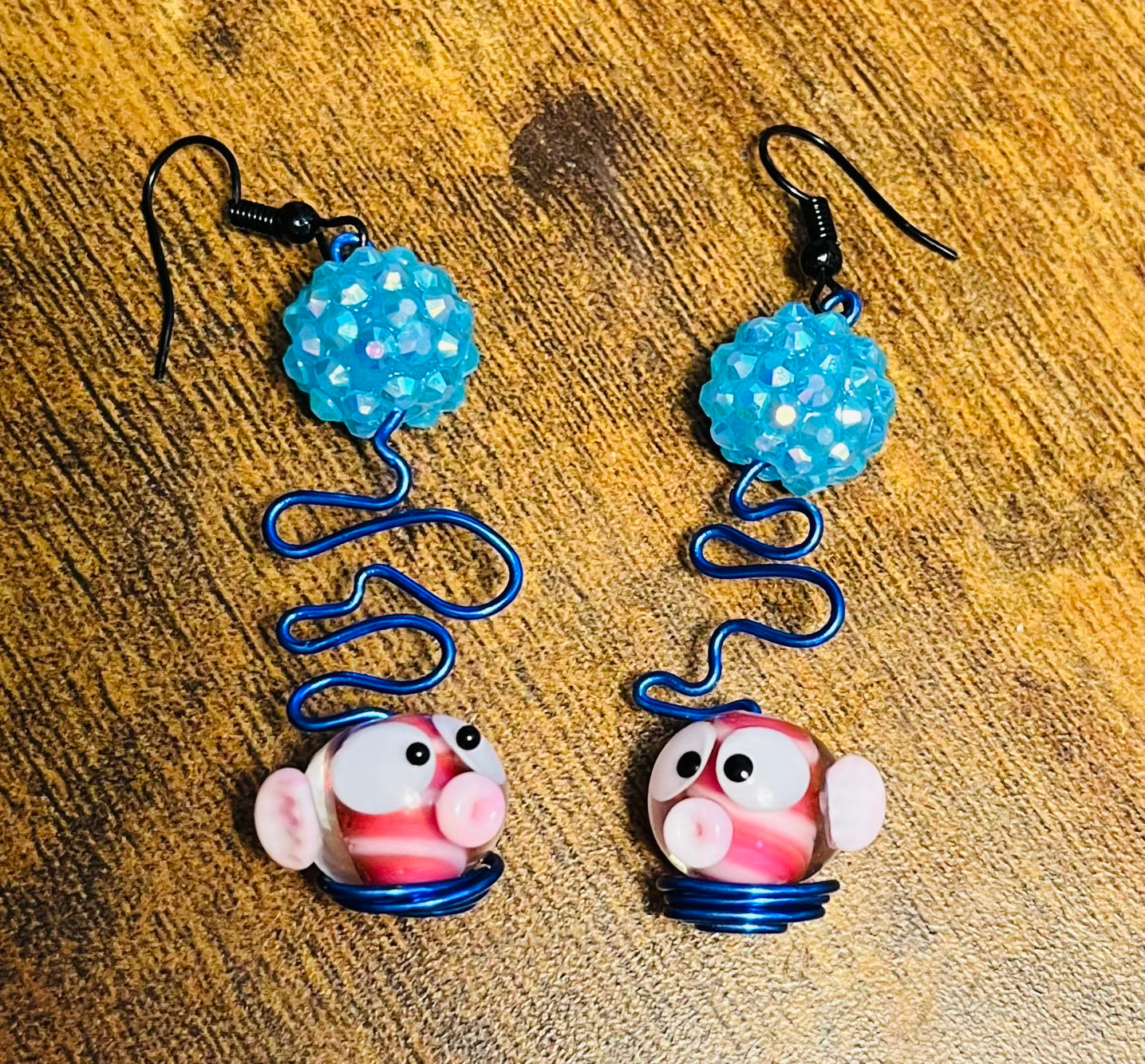Whimsical Pink Fish Ear Art