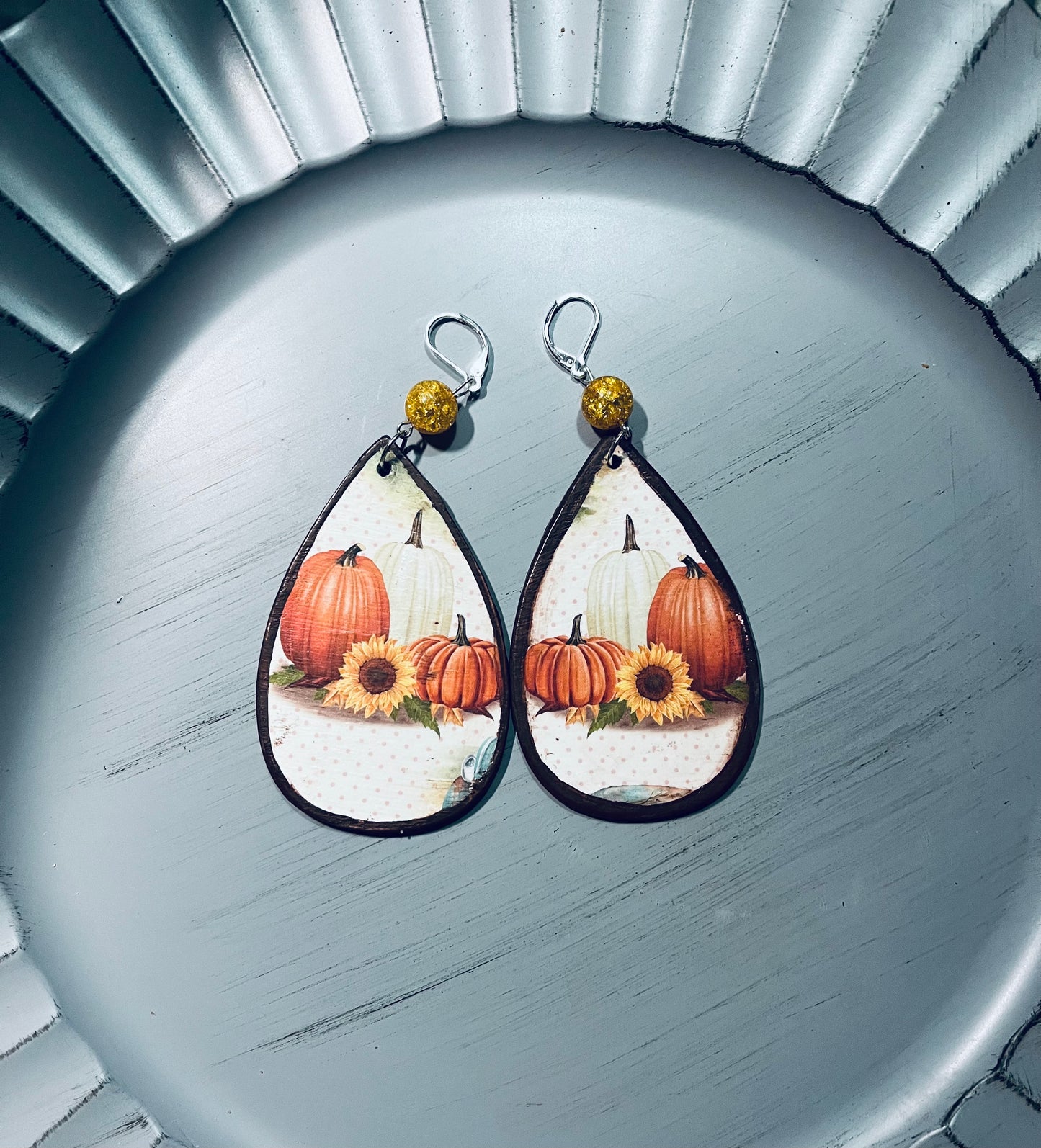 Reversible Sunflower Pumpkin Earrings