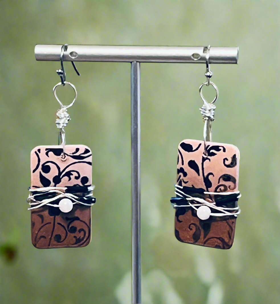 Wrapped Floral Ombre Neutral Ear Art