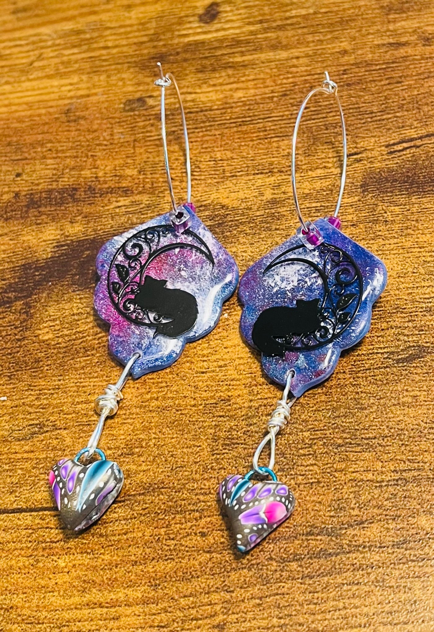Meow at the Moon Ear Art