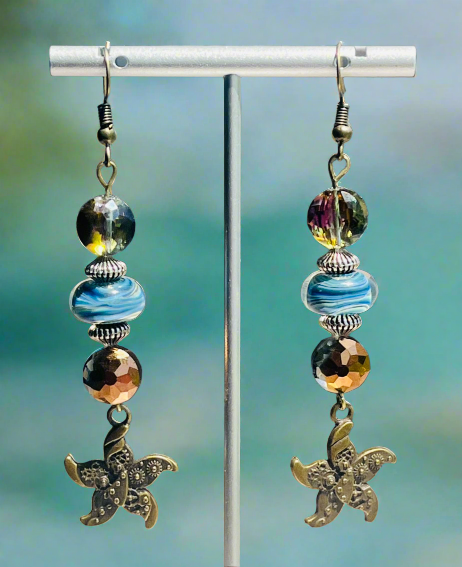 Steampunk Starfish Earrings