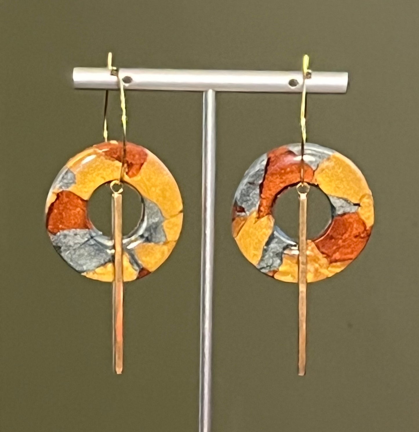 Colorful Hoop Ear Art in Gold-Tone