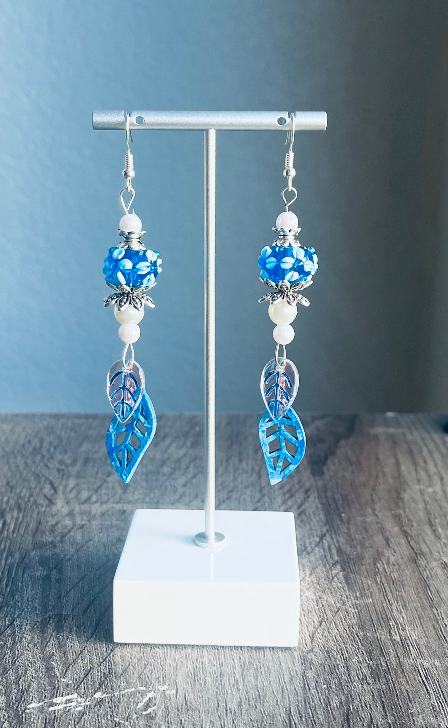 Blue Floral Earrings