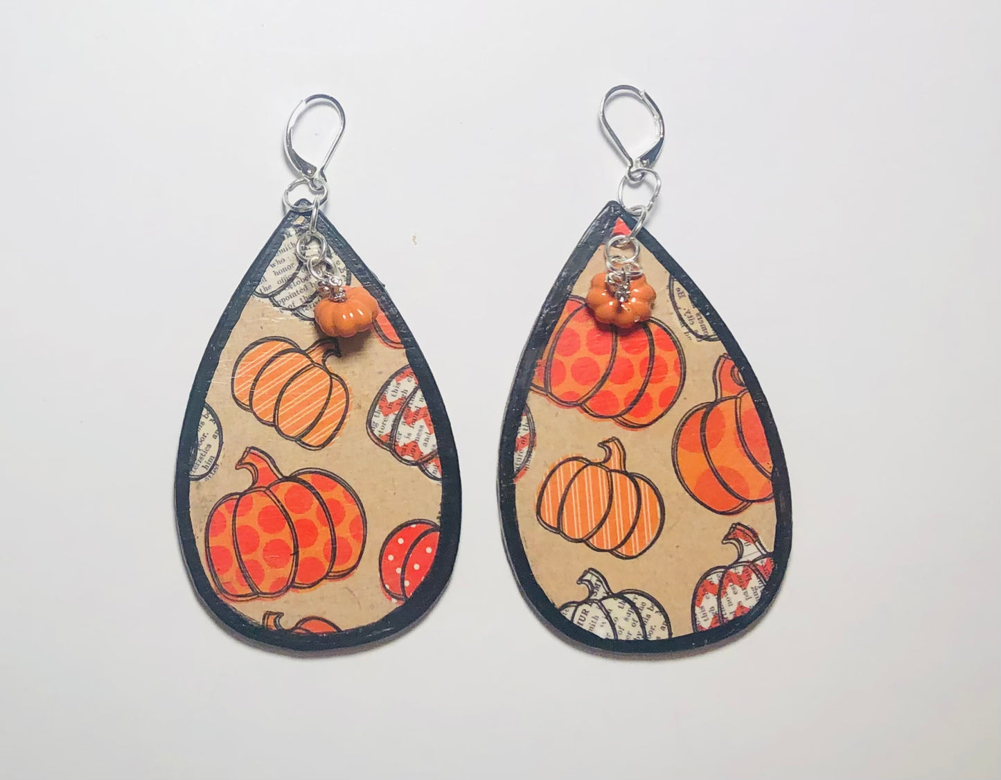 Reversible Pumpkin Chevron Earrings