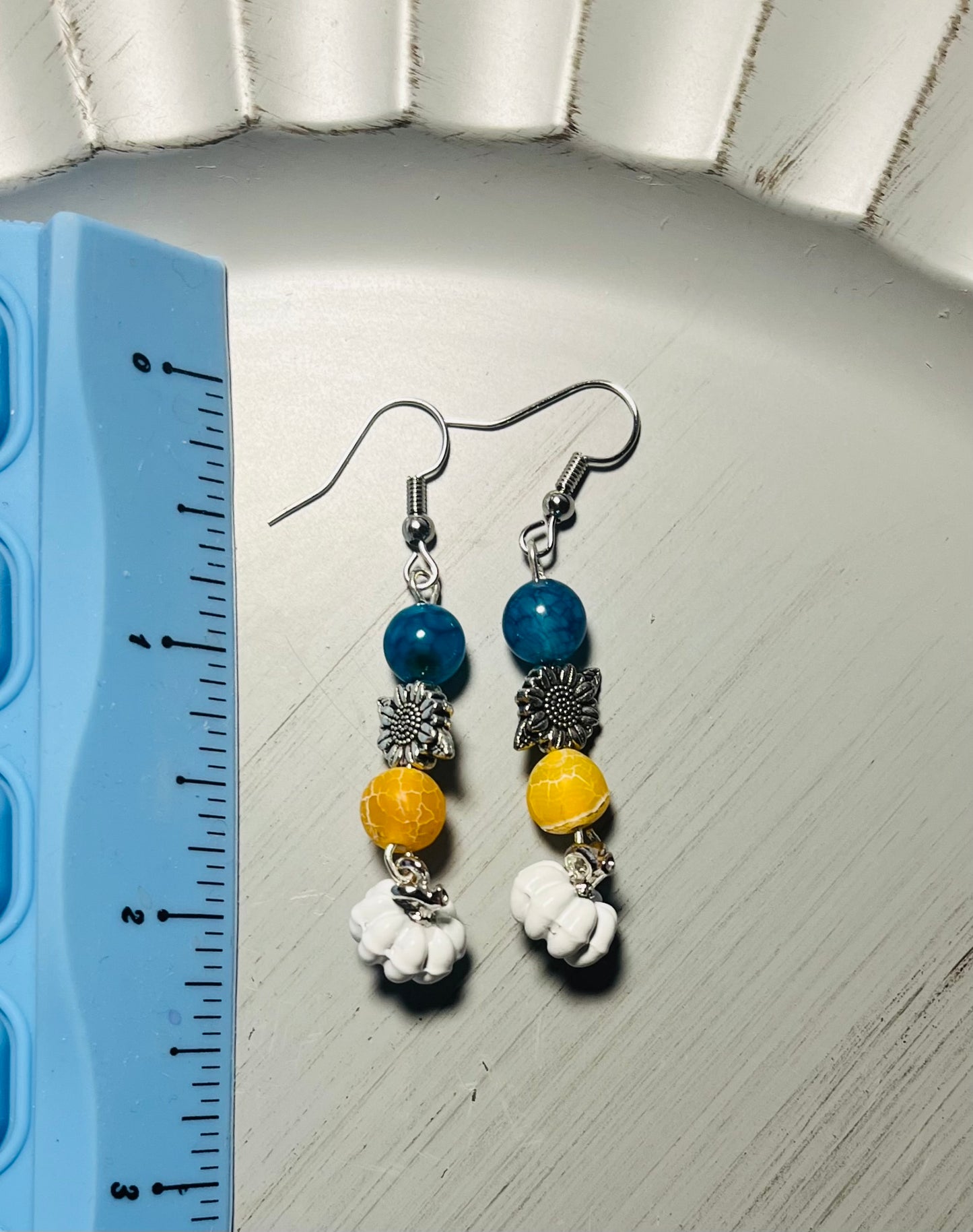 Fall Sunflower Pumpkin Earrings 2