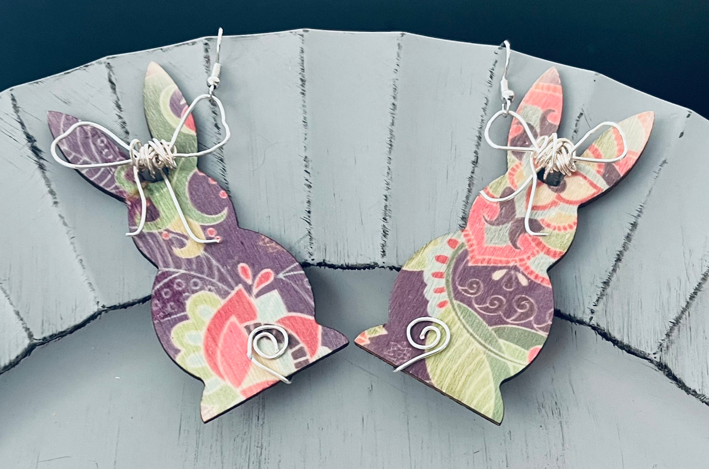Paisely Floral Bunny Ear Art with a Bow