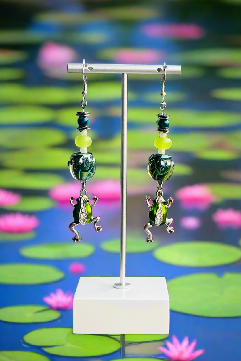 Hop to it Frog Earrings