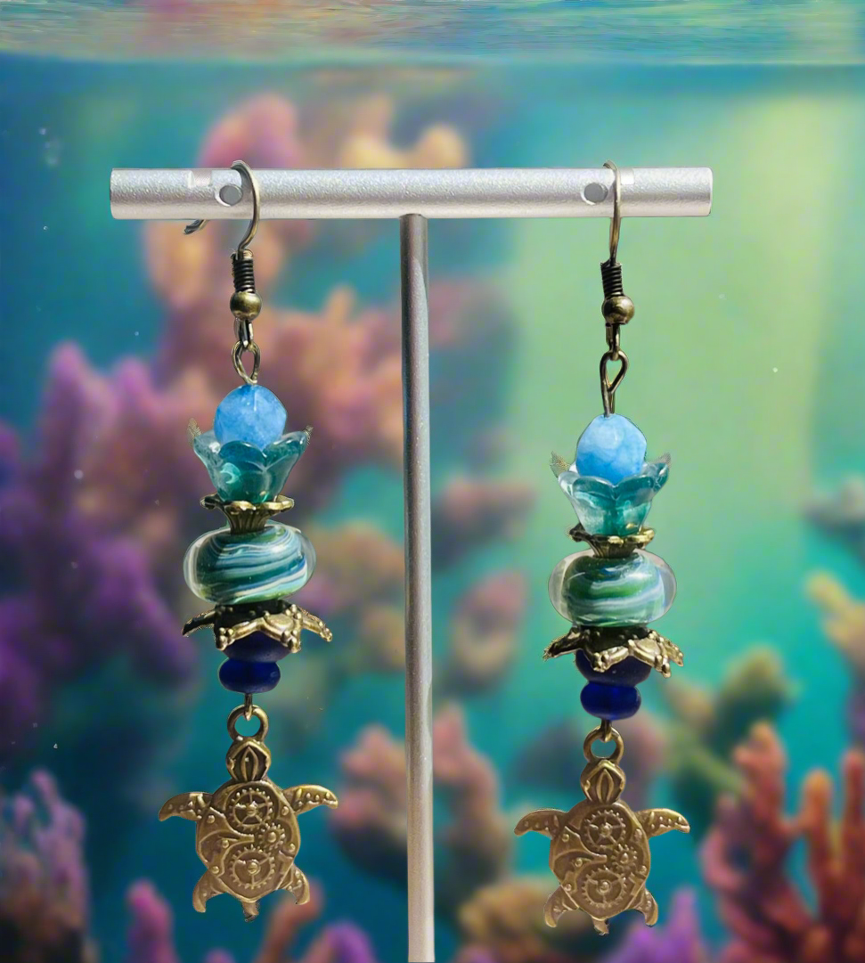 Steampunk Sea Turtle Ear Art