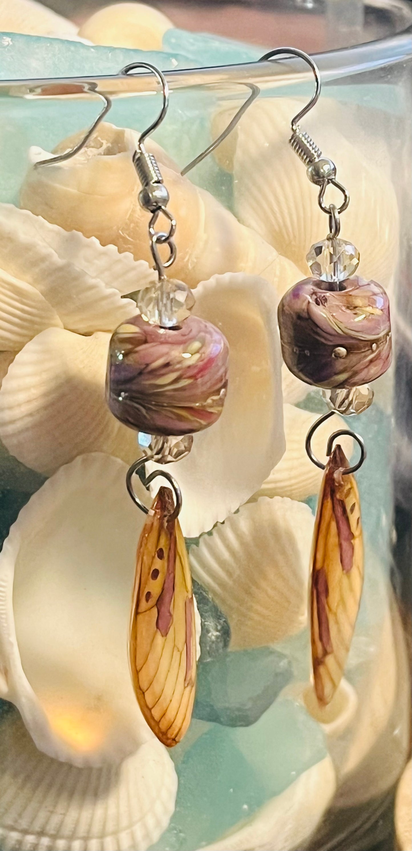 Lavander Dragonfly Wings Ear Art