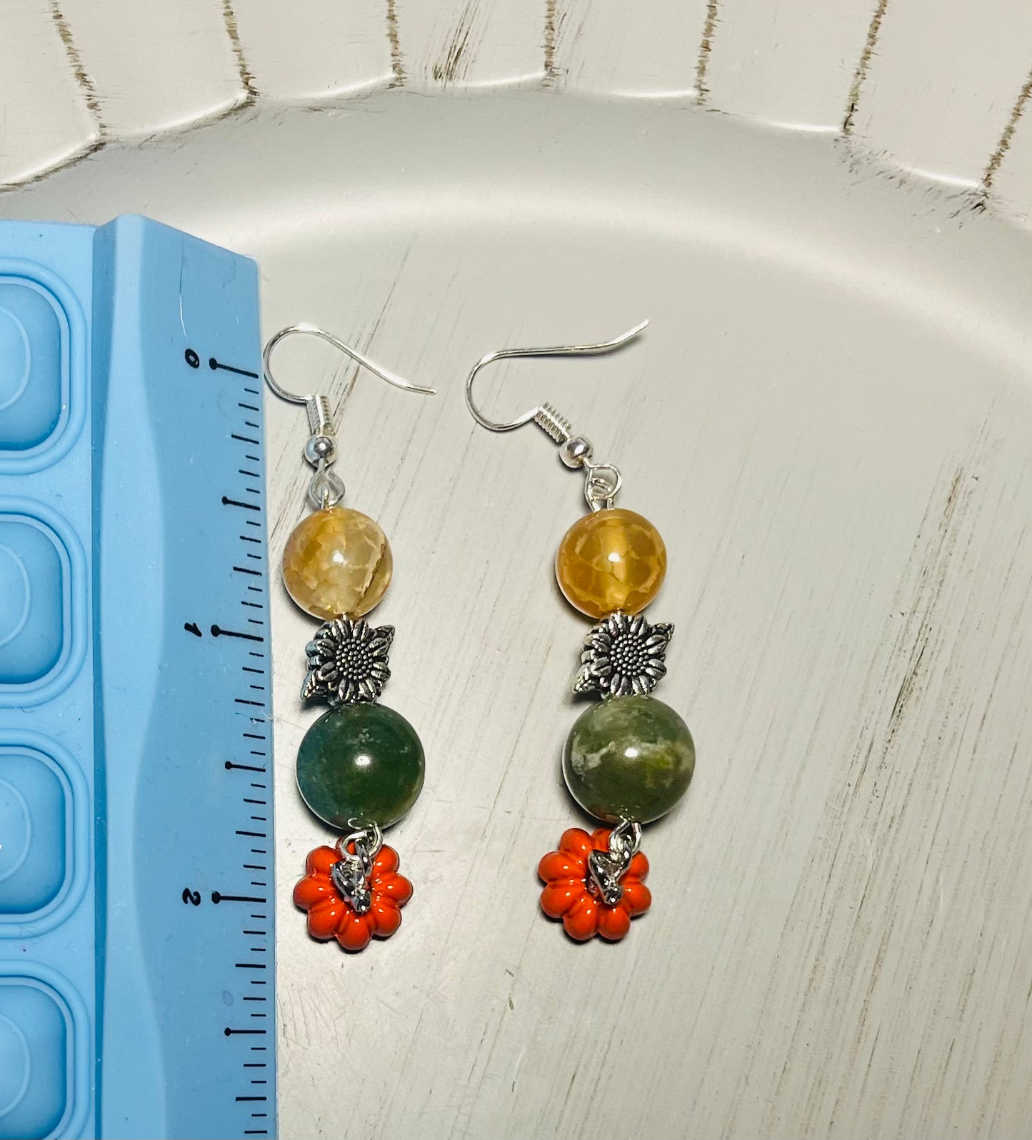 Fall Sunflower Pumpkin Earrings