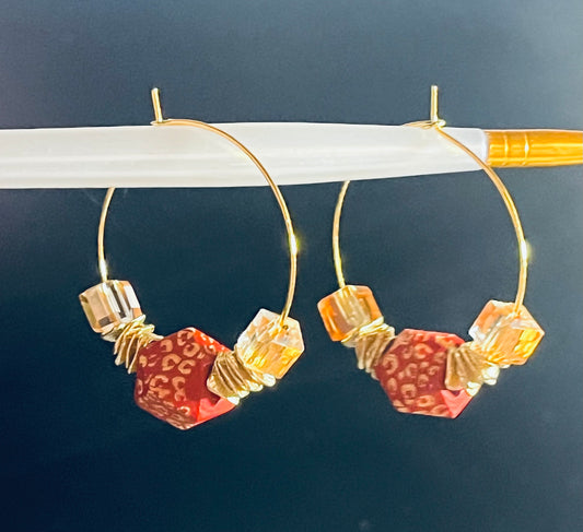 Jungle Love Hoop Earrings in Gold-Tone