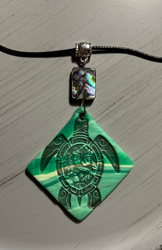 Hibiscus Sea Turtle Necklace