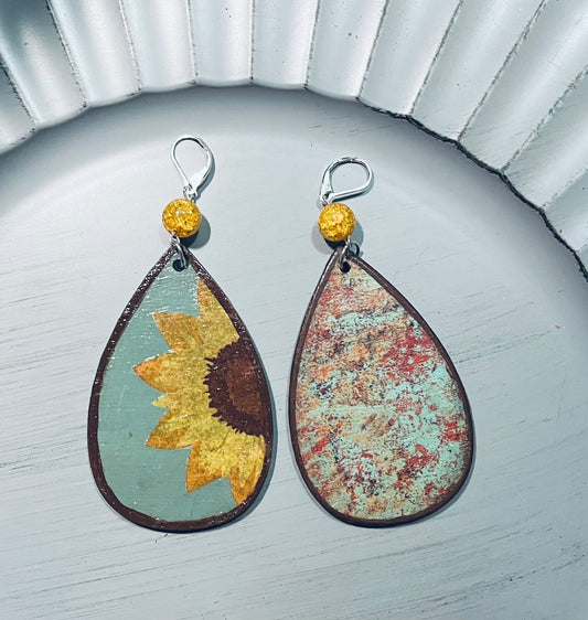 Reversible Sunflower Earrings