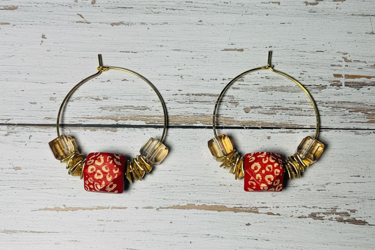 Jungle Love Hoop Earrings in Gold-Tone