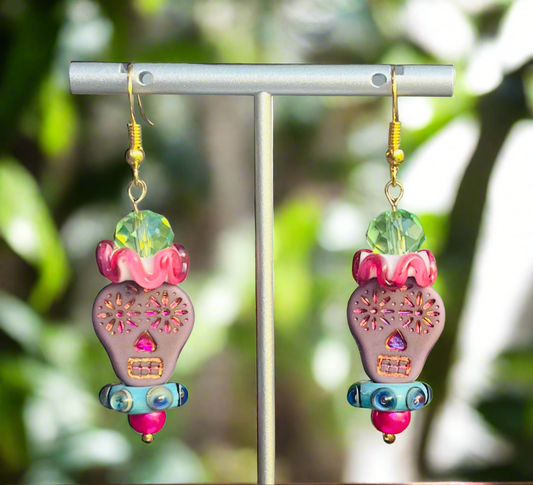 Day of the Dead Sugar Skull Earrings