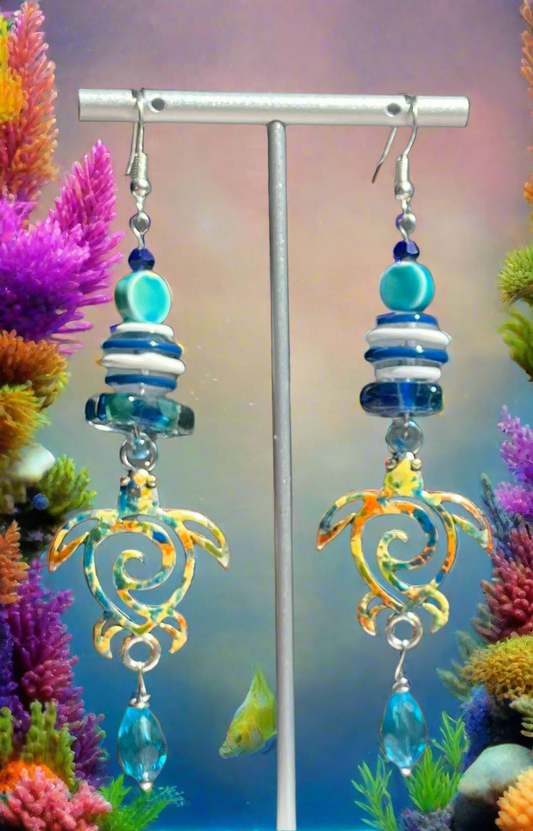Colorful Sea Turtle Ear Art