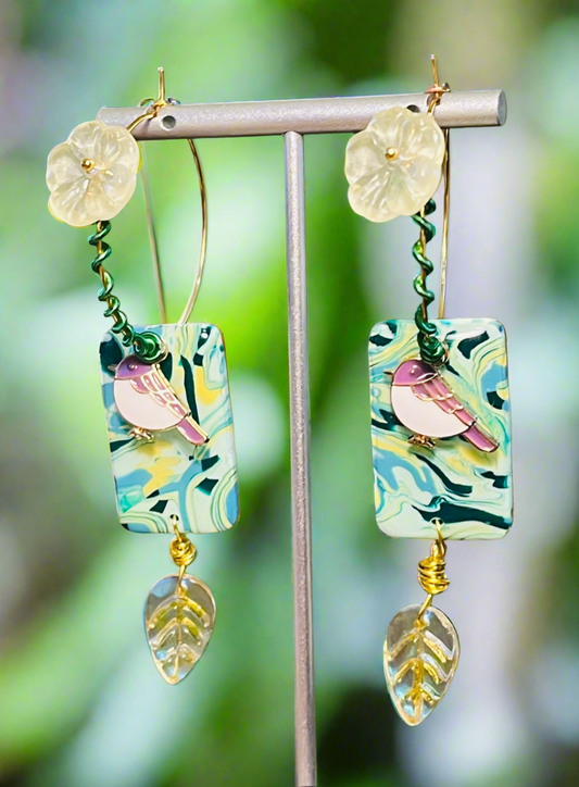 Bird Garden Hoops Ear Art