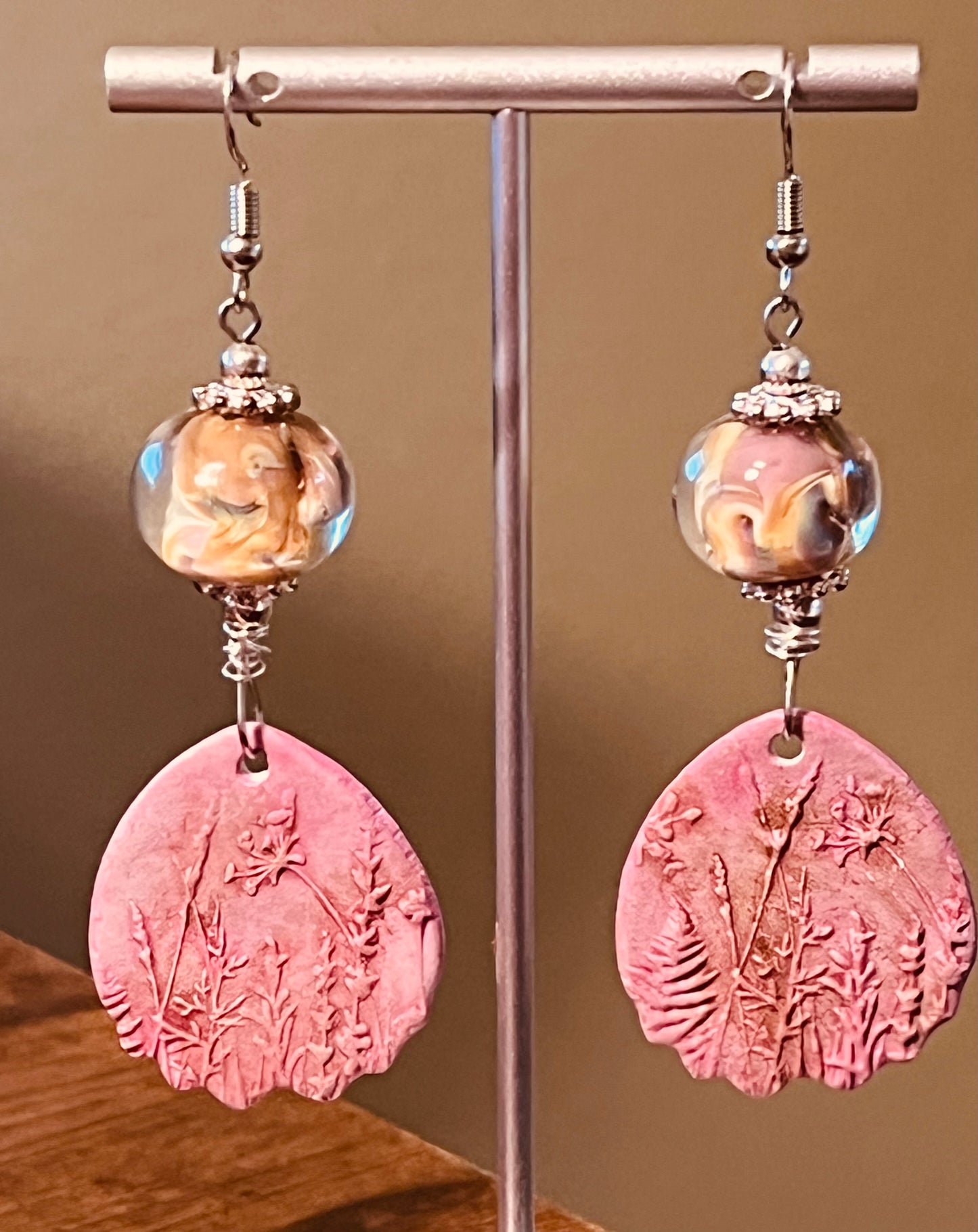 Pink Meadow Ear Art