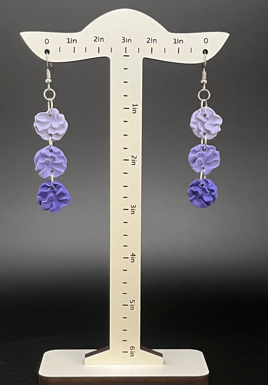 Purple Ombre Ruffle Earrings