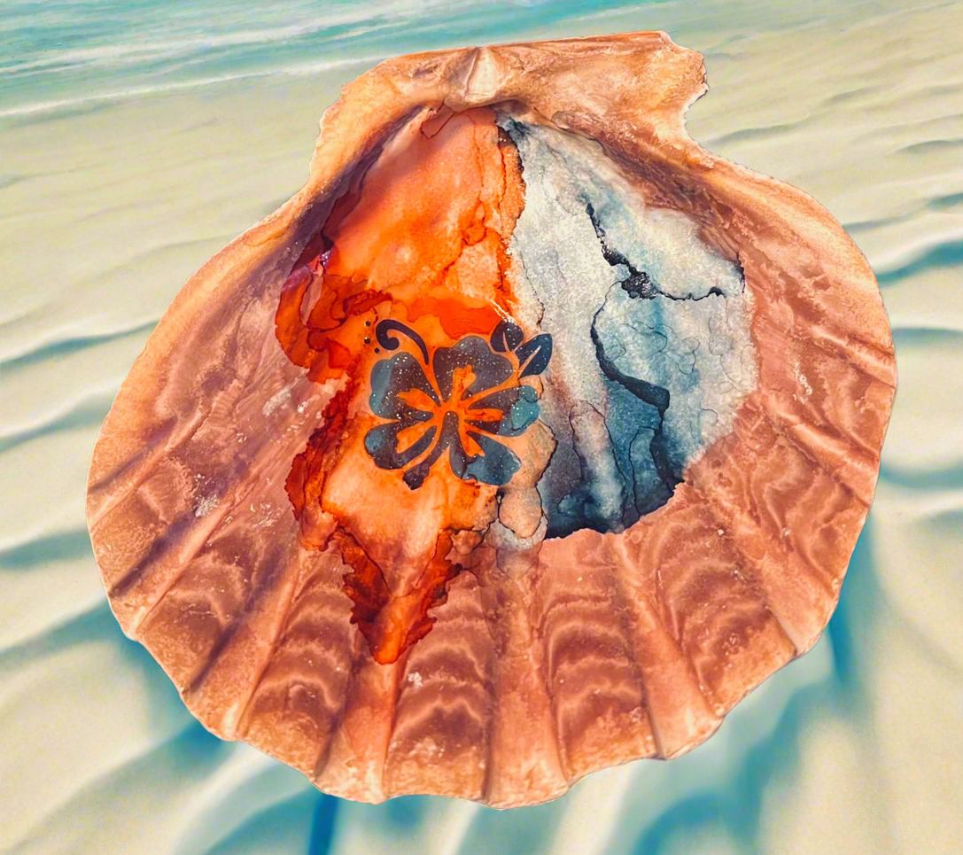 Hibiscus Shell Art