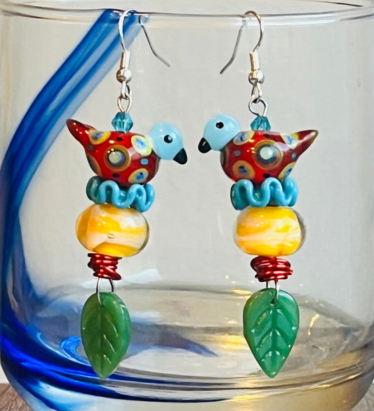 Colorful Bird Ear Art