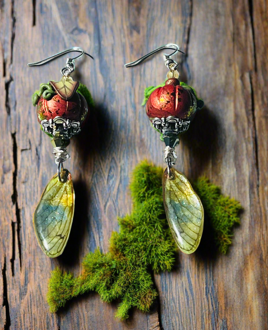 Orange Fairy Pumpkins Ear Art