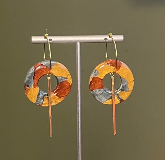 Colorful Hoop Ear Art in Gold-Tone